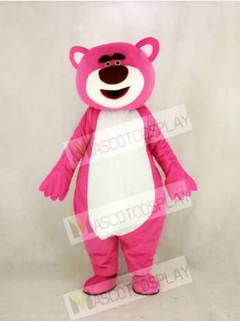 Pink Bear Mascot Costume Cartoon