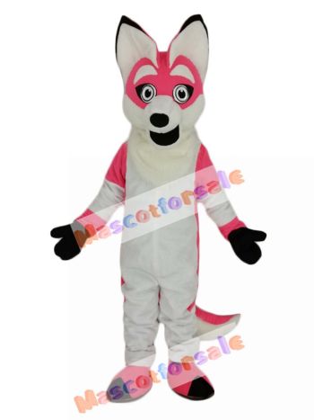 Pink Fox with Long Tail Mascot Costume