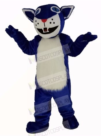 Dark Blue Wildcat Mascot Costume Animal