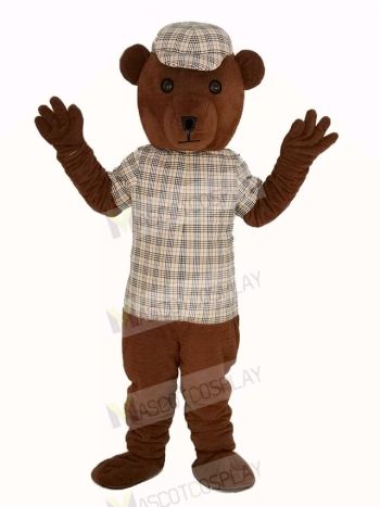 Teddy Bear in Striped Clothes Mascot Costume Cartoon