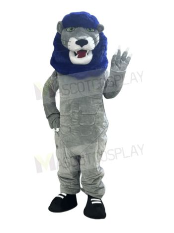 Strong Gray Lion Mascot Costume