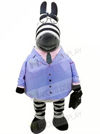 Business Zebra in Blue Suit 
