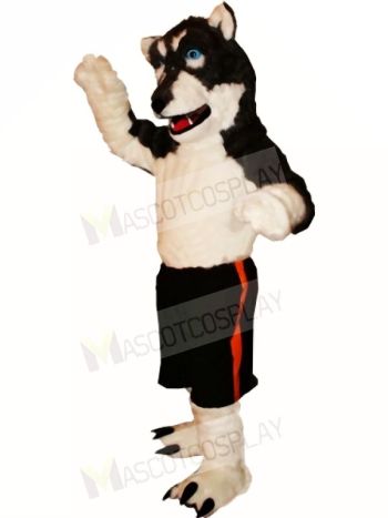 Black & White Wolf Mascot Costumes 
