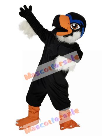 Black Fierce Eagle Mascot Costume Bird