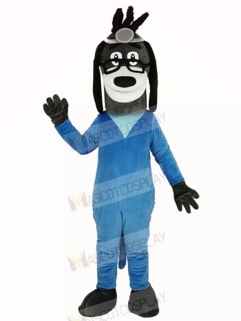 Doctor Hound Dog in Blue Coat Mascot Costume Animal