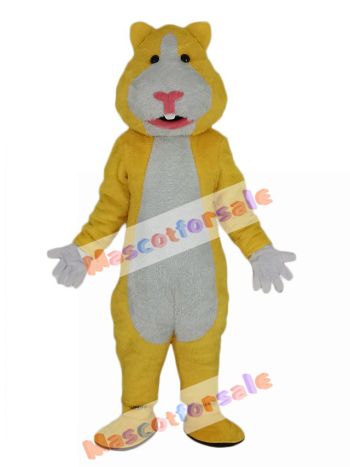 Yellow and White Hamster Mascot Costume
