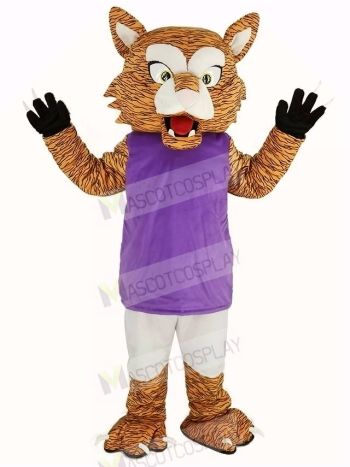 Wildcat with Purple Vest Mascot Costume Animal