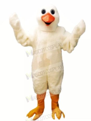 Cute White Goose Mascot Costumes Cartoon