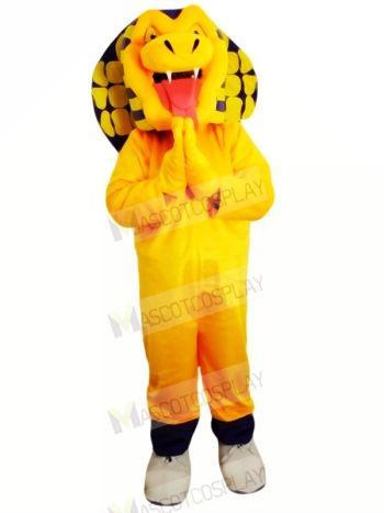 Yellow Cobra Snake Mascot Costume Cartoon	