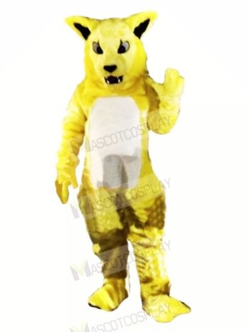 Yellow Fierce Wildcat Mascot Costumes Cartoon	