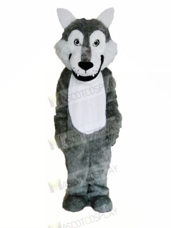Cute Gray Wolf Mascot Costumes Cartoon