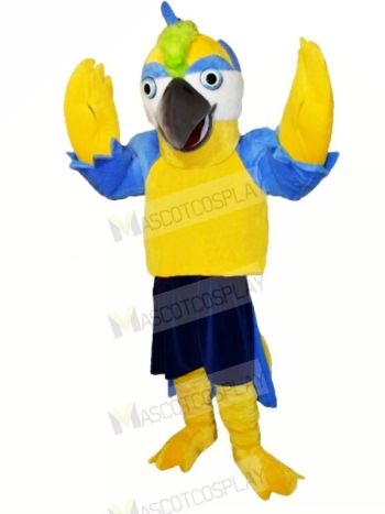 Yellow Parrot with Blue Eyebrows Mascot Costumes Cartoon