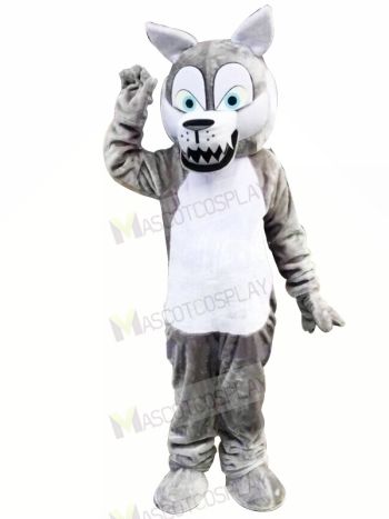 Fierce Grey Wolf Mascot Costumes Cartoon