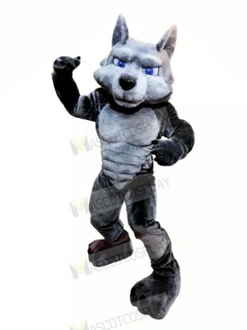 Power Muscle Wolf Mascot Costumes Cartoon