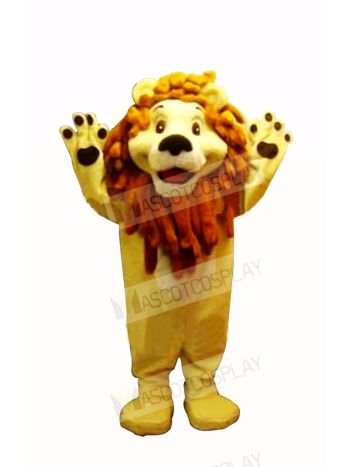Cute Smiling Lion Mascot Costumes Cartoon