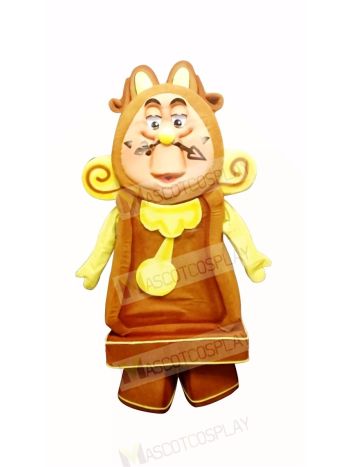 Cogsworth Clock Mascot Costume Cartoon