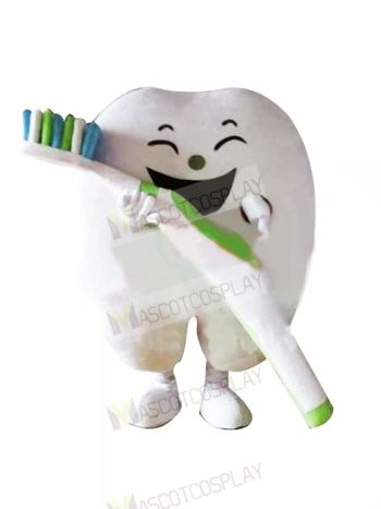 Smiling Tooth Mascot Costume Cartoon