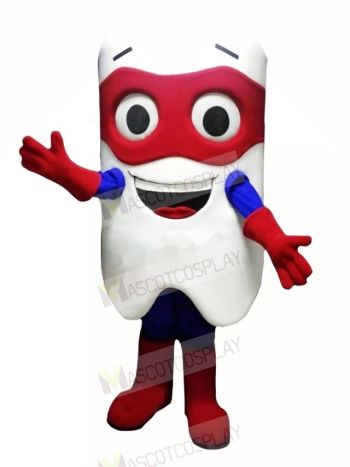 Hero Tooth Mascot Costume Cartoon