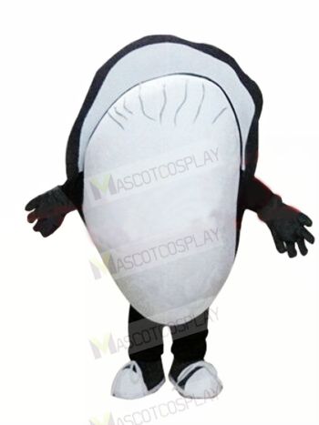 Black Clam Seafood Mascot Costume Cartoon