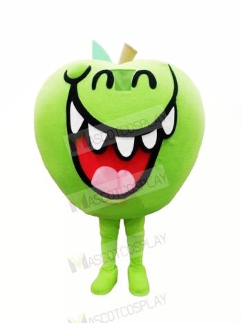 Funny Green Apple Fruit Mascot Costume Cartoon 