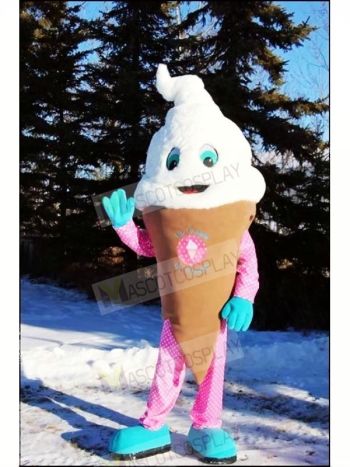 White Ice Cream Mascot Costume Cartoon