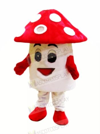 Red Mushroom Mascot Costume Cartoon	  