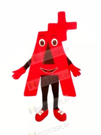 Red A+ Mascot Costume Cartoon