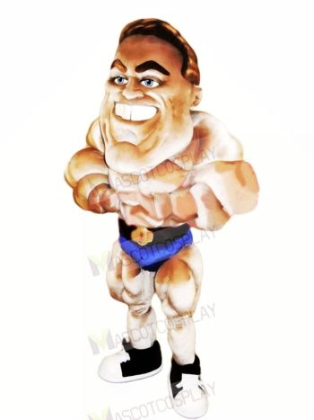 Strong Bodybuilder Mascot Costume Cartoon	