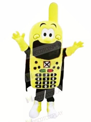 Funny Yellow Phone Mascot Costume Cartoon