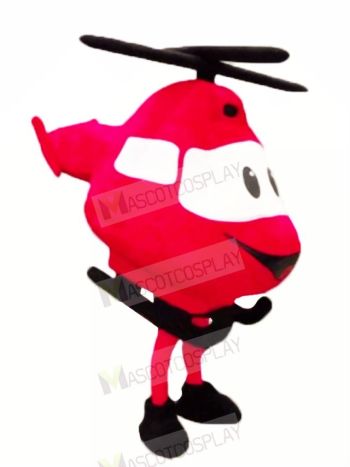 High Quality Red Helicopter Mascot Costume Cartoon