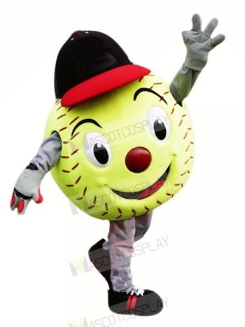 Green Softball Mascot Costume Cartoon
