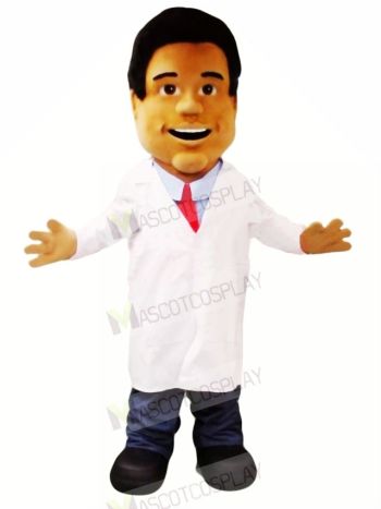 Young Doctor with Big Eyes Mascot Costume People