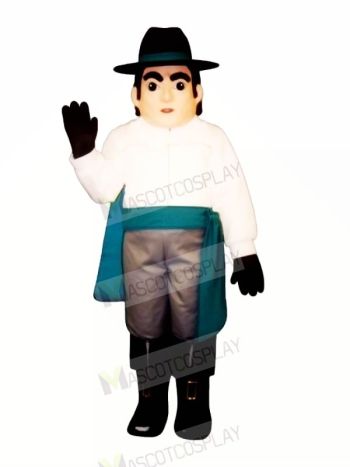 Raider with Black Hat Mascot Costume People