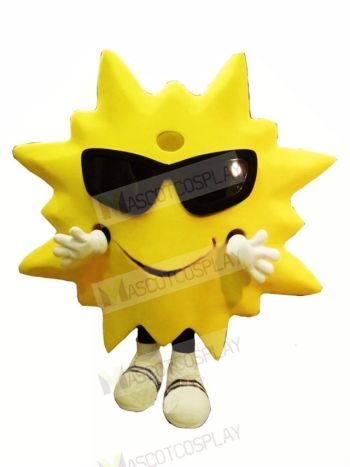 Cool Smiling Sun Mascot Costume Cartoon