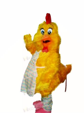 Cute Chick with Apron Mascot Costume Cartoon