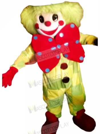 Clown With Big Bow Mascot Costume Cartoon
