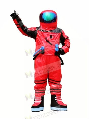Red Astronaut Spaceman Mascot Costume Adult