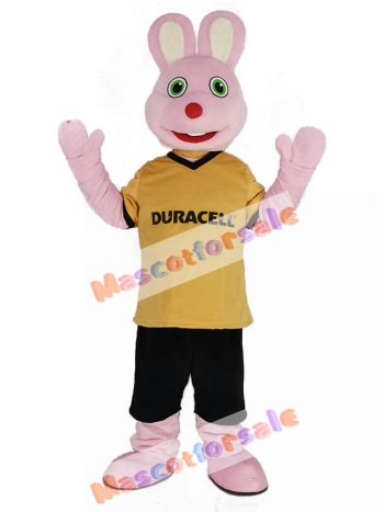 Pink Rabbit Duracell Mascot Costume Animal