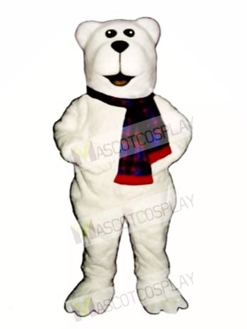 Arctic Bear with Scarf Christmas Mascot Costume