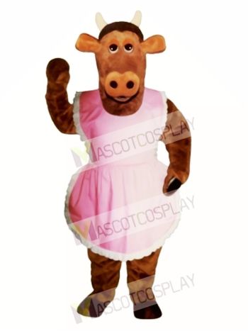 Heifer Cow with Apron Mascot Costume