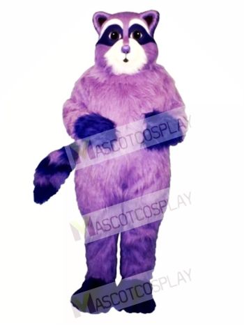 Purple Raccoon Mascot Costume