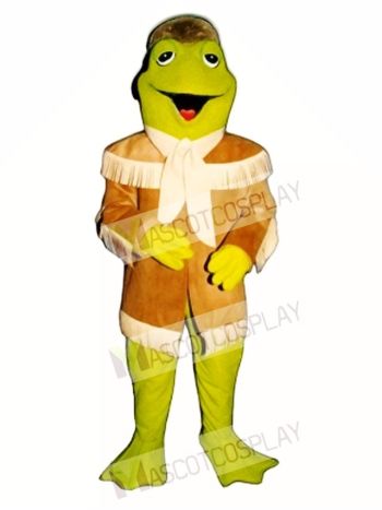 Davy Frogett with Frontier Jacket & Hat Mascot Costume