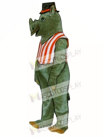 R.I. Nocerous Rhino with Vest & Hat Mascot Costume