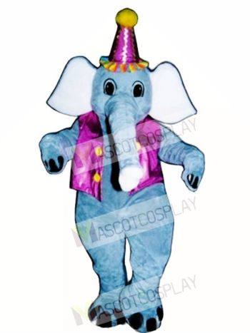Elliot Elephant with Vest & Hat Mascot Costume