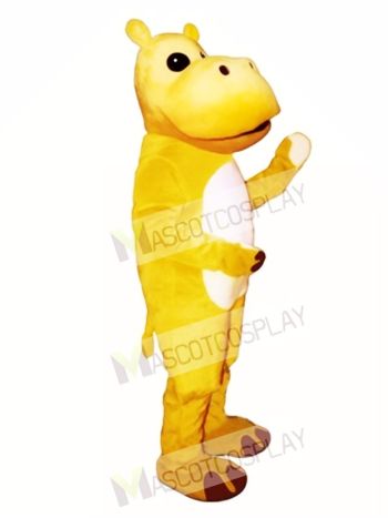 Yellow Hippo Mascot Costume