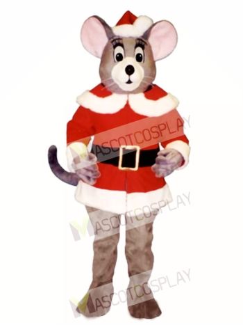 Noel Mouse with Santa Coat & Hat Christmas Mascot Costume