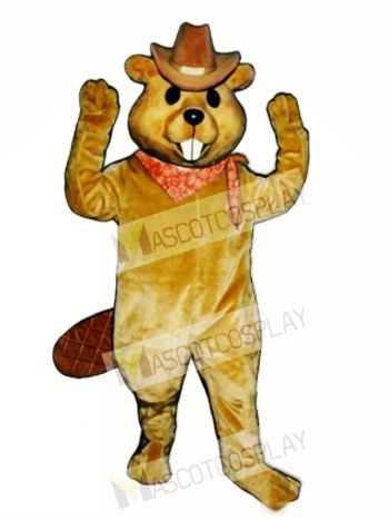 Western Beaver with Hat & Neckerchief Mascot Costume