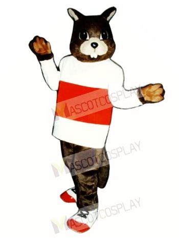 Jogging Beaver with Shirt & Tennis Shoes Mascot Costume