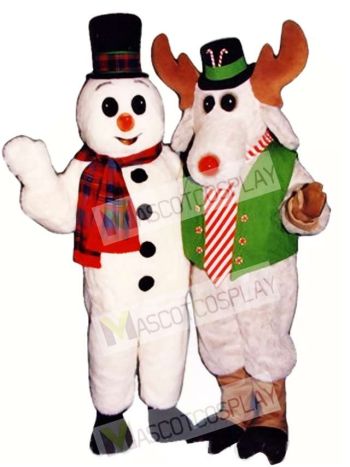 Peppermint Moose with Lite-up Nose Christmas Mascot Costume