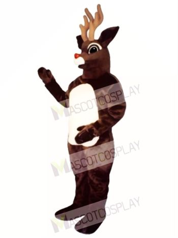 Sled Deer with Lite-Up Nose Mascot Costume